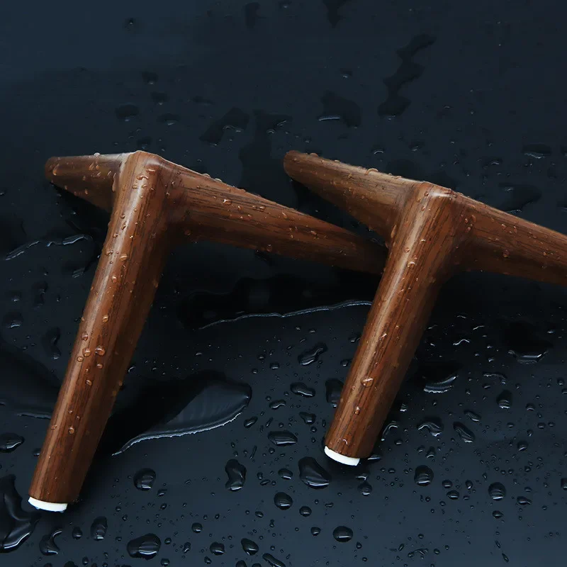 4Pcs Thickened Walnut Color Cabinet Legs Chinese Style Sofa Feet Furniture Feet TV Cabinet Support Legs Coffee Table Legs Metal