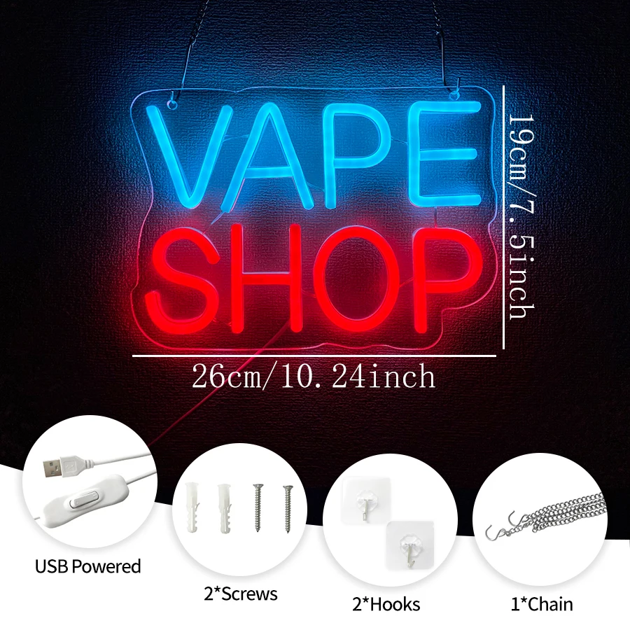 Letreiro Neon para Loja de Vap - Vaping Store avaliação e preço