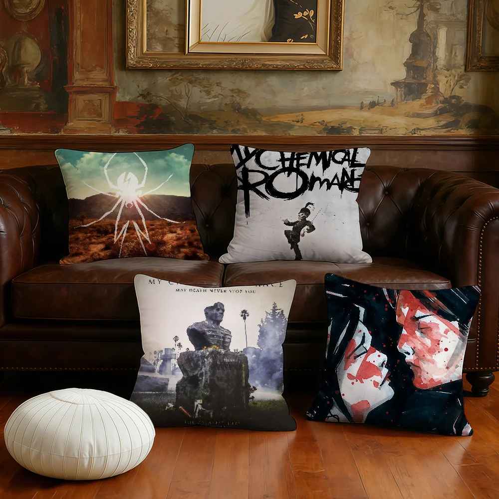 Rock Band My Chemical Romance cushion cover Plush Fabric Soft Double Sided Print Sofa Cushion Cover Throw Pillow Covers