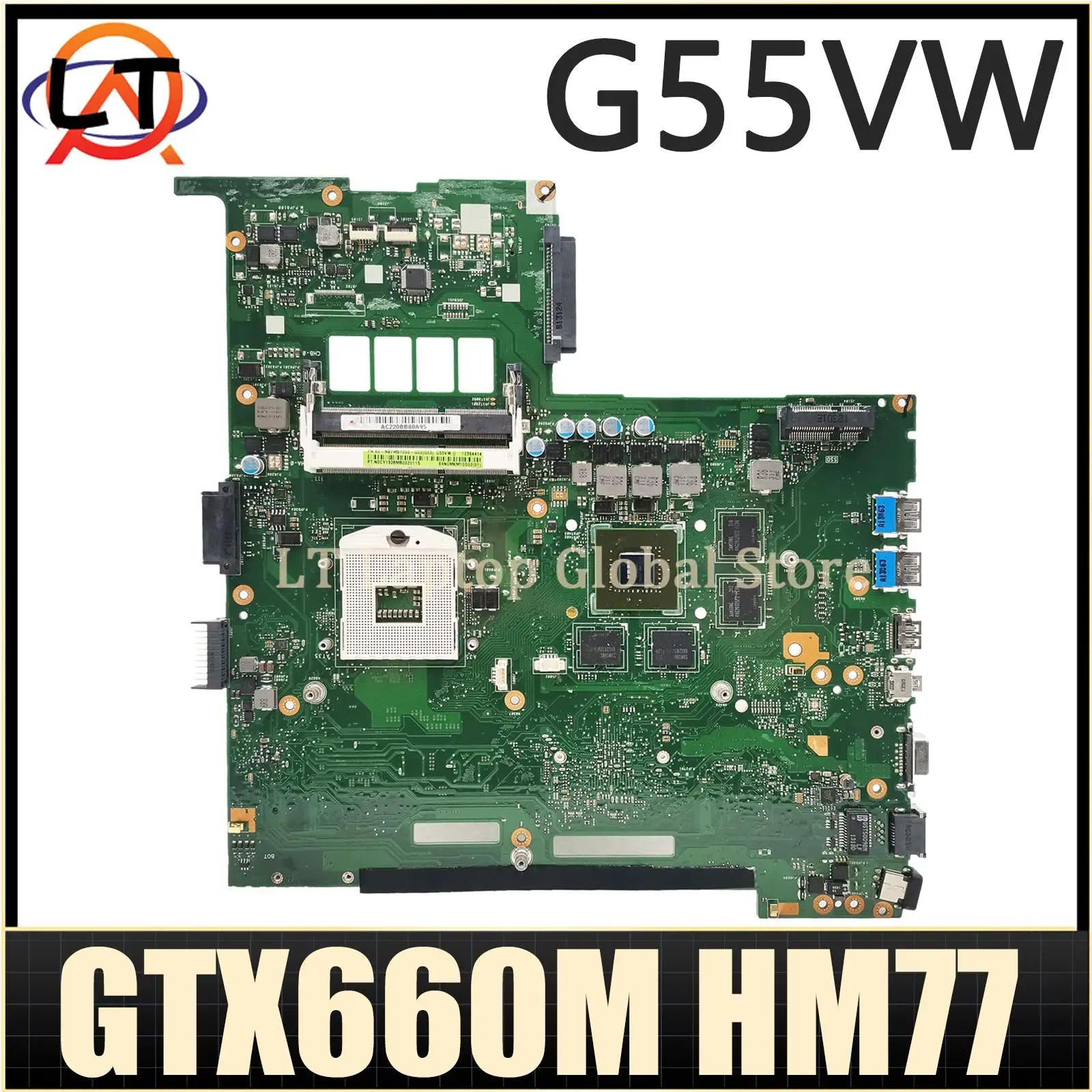 Mother board G55V Laptop Motherboard For ASUS G55VW G55V Mainboard GTX660M HM77