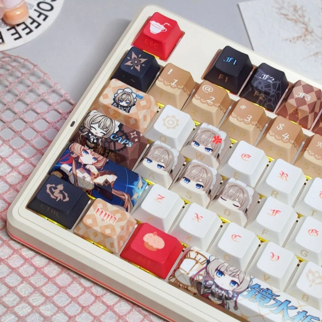 MAIMOOO Genshin Impact Sandrone Keycap Cherry MOA Profile PBT Custom Cute Q Version Anime Game Keycaps for Mechanical Keyboard