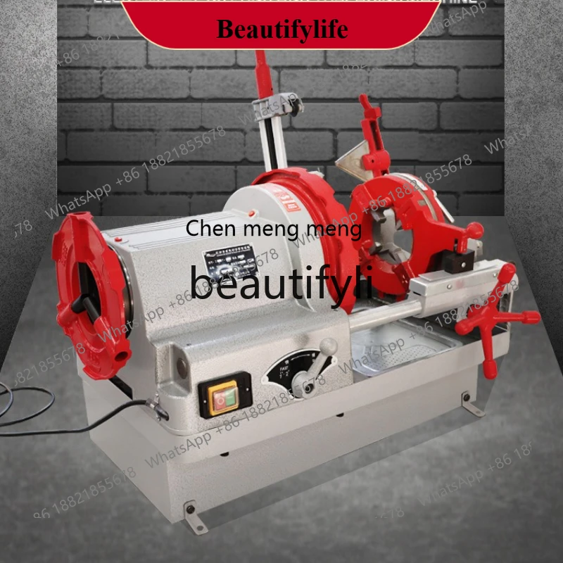 

AB02 Станок для нарезания резьбы по стальных трубах Полностью автоматический станок для нарезания резьбы и резки пожарных труб Электрический станок для резки водопроводных труб