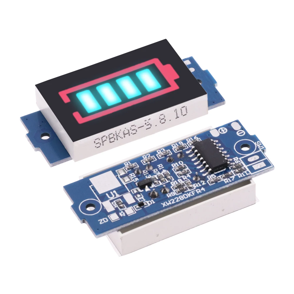 1/5/10PCS 1S 2S 3S 4S Single 3.7V Lithium Battery Capacity Indicator Module 4.2V Blue 1-8S Electric Vehicle Battery Power Tester