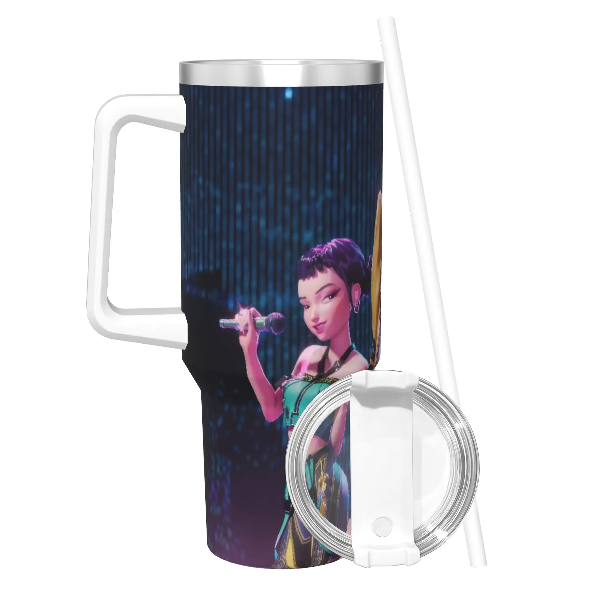 

Stainless Steel Tumbler KPop Demons Hunters Huntrix Thermal Cups Leakproof Hot Drinks Car Mugs Travelist Water Bottle