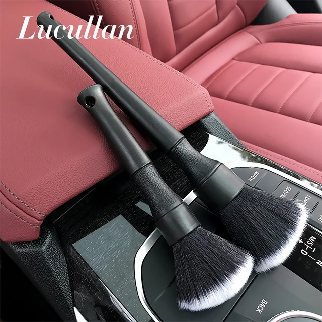 Lucullan Ultra-Soft Detailing Brush Super gęsta szczotka do detali wnętrza samochodu z syntetycznym włosiem Szczotka do kurzu na deskę rozdzielczą samochodu