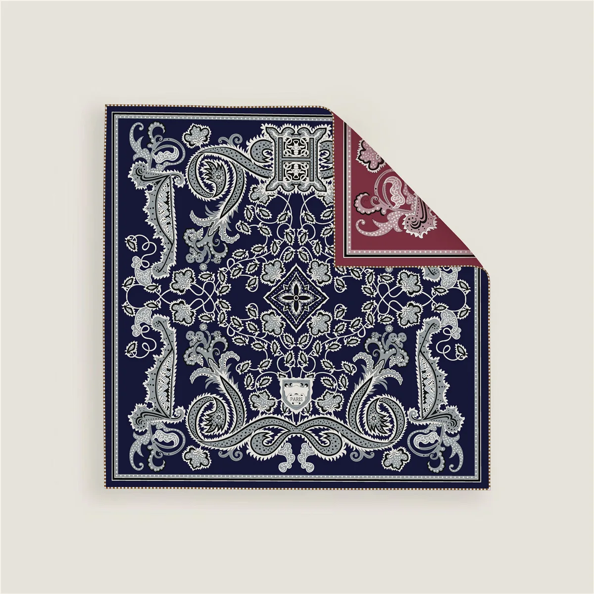 Double Side Scarf Women Square Bandanas Silk Twill with Hand-rolled Edges Women's Head Scarves