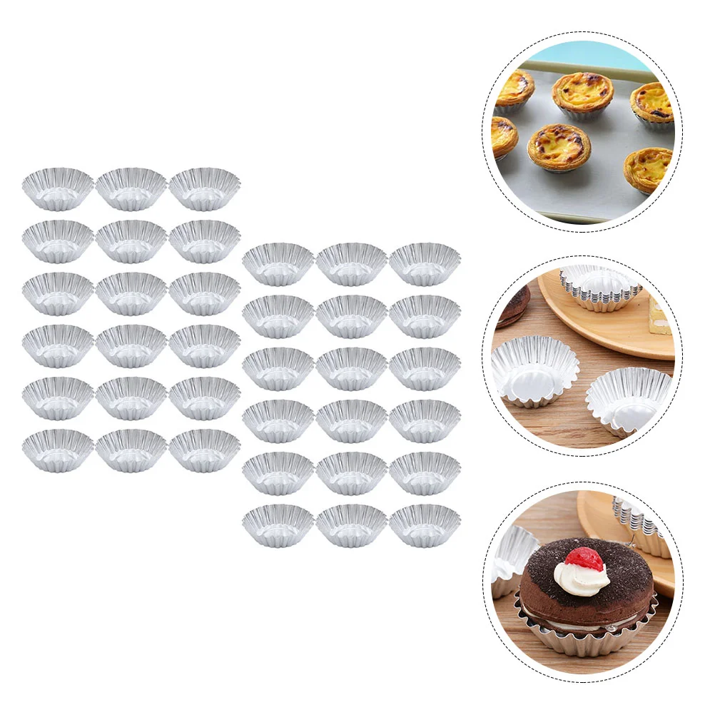 

46 Pcs Egg Tart Mold Aluminum Alloy Cake Molds Cakes Baking Cups Alloy Tools Household Tarts Mould Reusable Cupcake Making