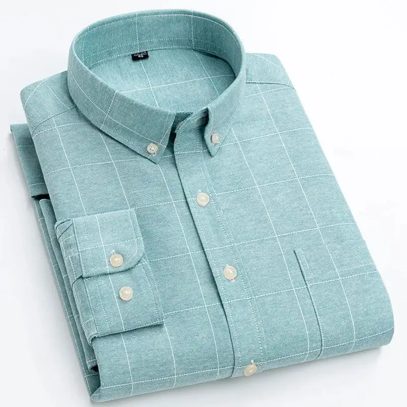 Men's Casual Button down Shirt Comfortable Ox Long SV  Collar Fleece Lined Thickened Special Wide Fit Autumn Fashion