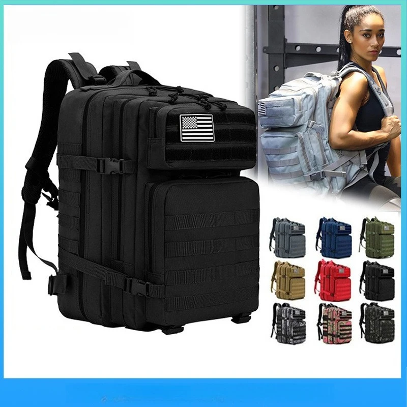 45L خفيفة الوزن المشي لمسافات طويلة على ظهره سعة كبيرة التكتيكية على ظهره الرياضة تسلق على ظهره في الهواء الطلق حزمة 900DOxford مقاومة للماء