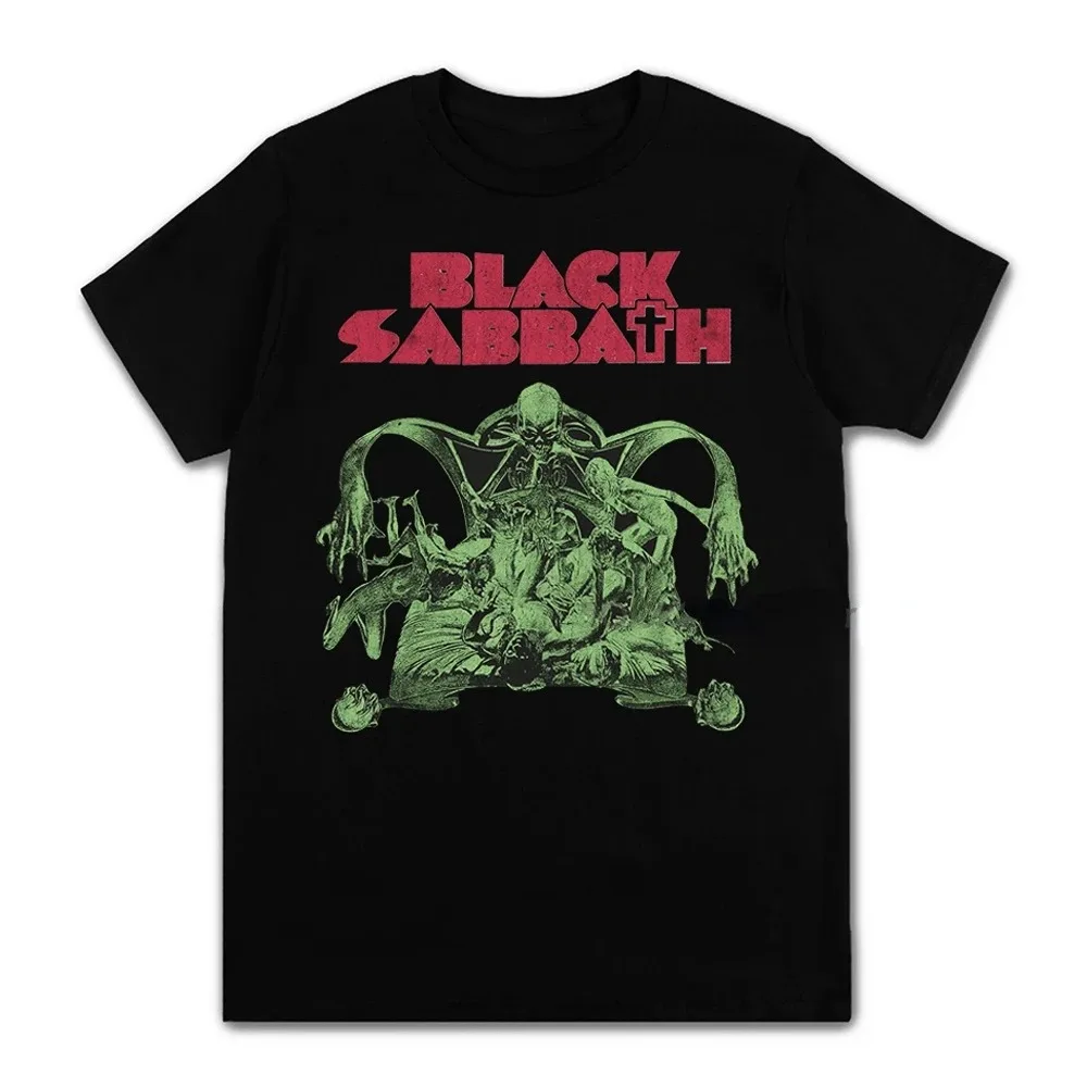 Camiseta negra de Metal para hombre y mujer, camisa de manga corta con gráfico informal, talla grande, Unisex