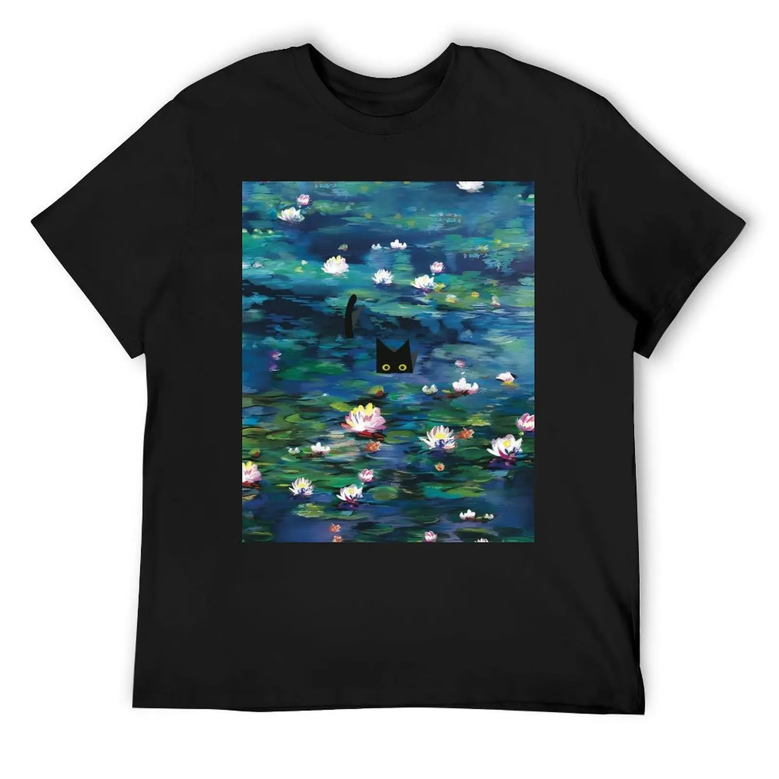 Claude Monet Water Lilies Monet Waterlily Cat Prints T-Shirt sublime for a boy sweat shirts, men