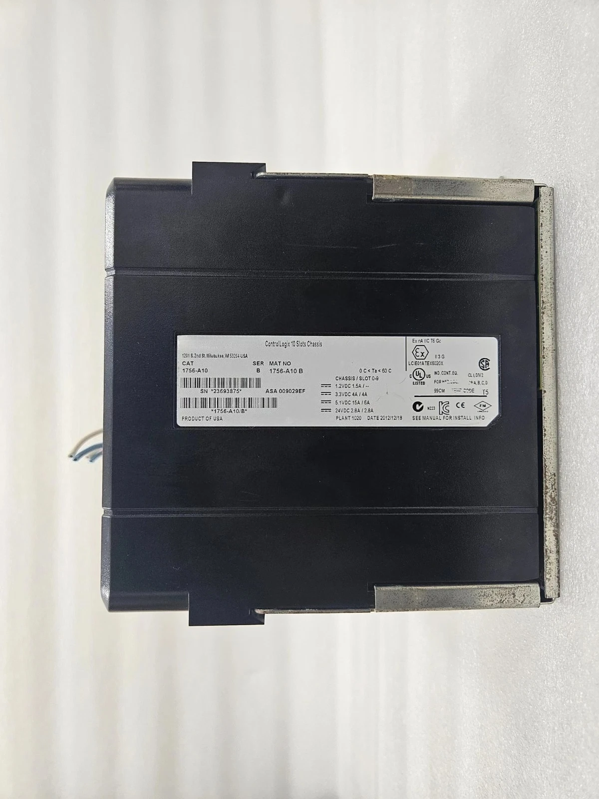 

Б/у 1756-A10 Controllogix 10-слотовый шасси Rev K01 Ser B plc sms модуль