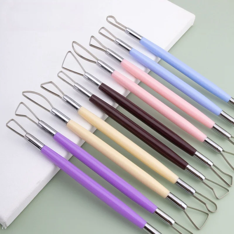6Pcs Double-Ended Flat Wire Pottery Knives, Clay Sculpting & Trimming Tools for DIY Ceramic, Oil Clay & Sculpture Modeling