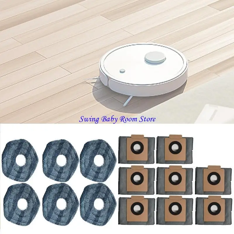 K1AD Automated Robot Vacuum Include 6 Mop Pads And 8 Efficient Dust Bags for X10