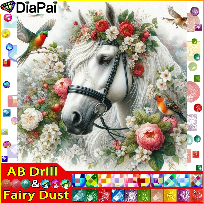 

DiaPai Fairy Dust AB Алмазная вышивка "Цветок лошади" узор DIY 5D алмазная живопись рукоделие полная дрель живопись