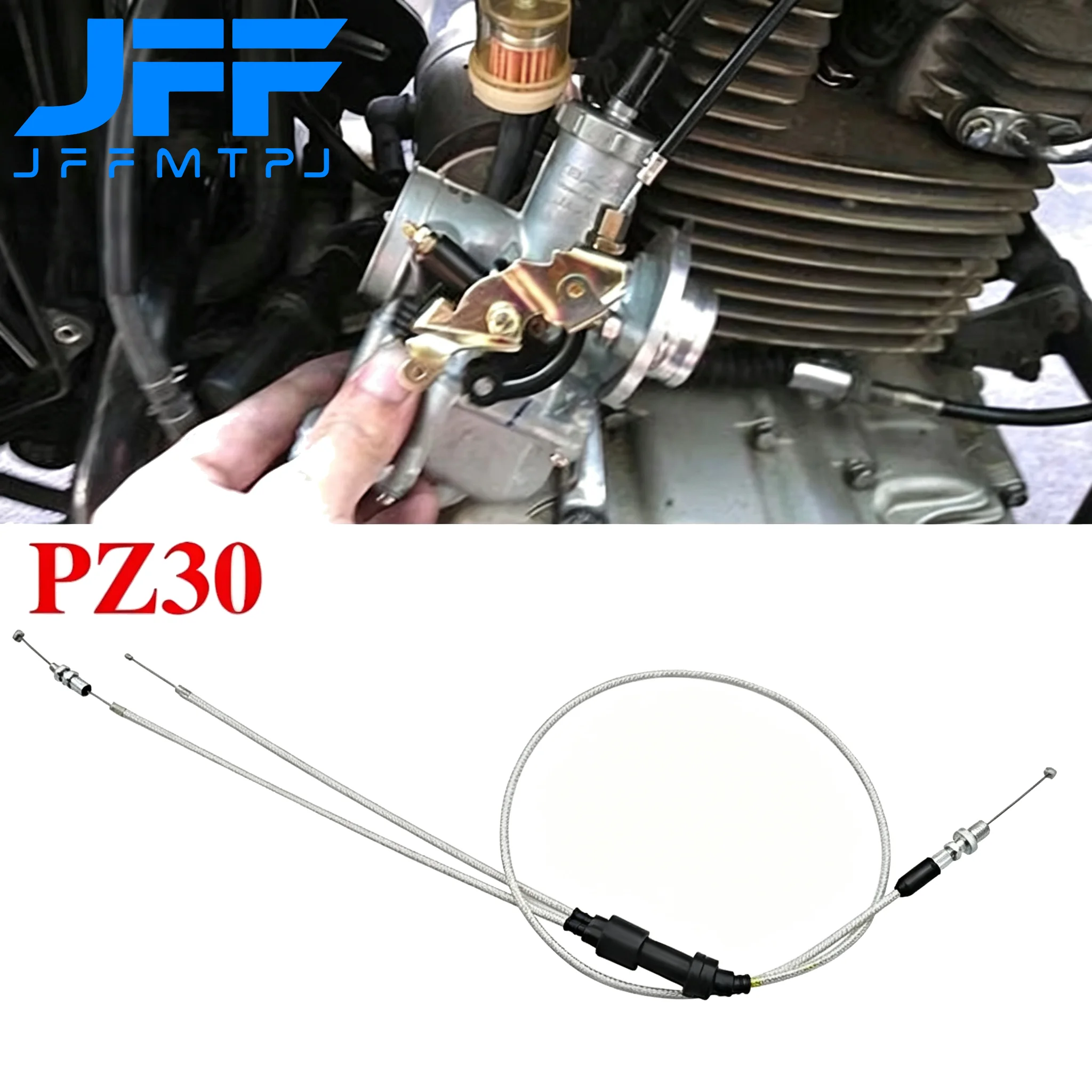 Dirt Bike Dual Throttle Cable Fit For KEIHIN PZ30mm PZ30 PZ 30 Accelerating Accelerate Pump Carburetor Motorcycle