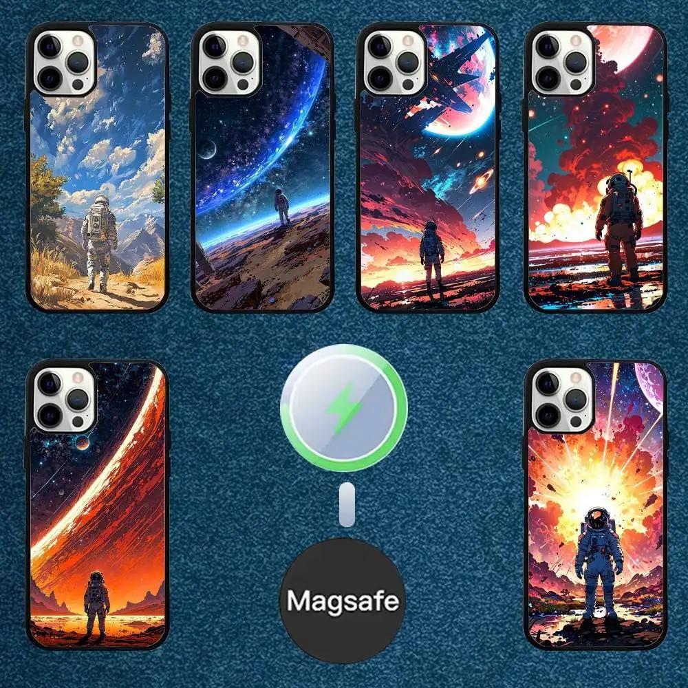 

Astronaut art Phone Case For iPhone 16,15,14,13,12,11,Plus,Pro,Max Mini Magsafe Magnetic Wireless Charging