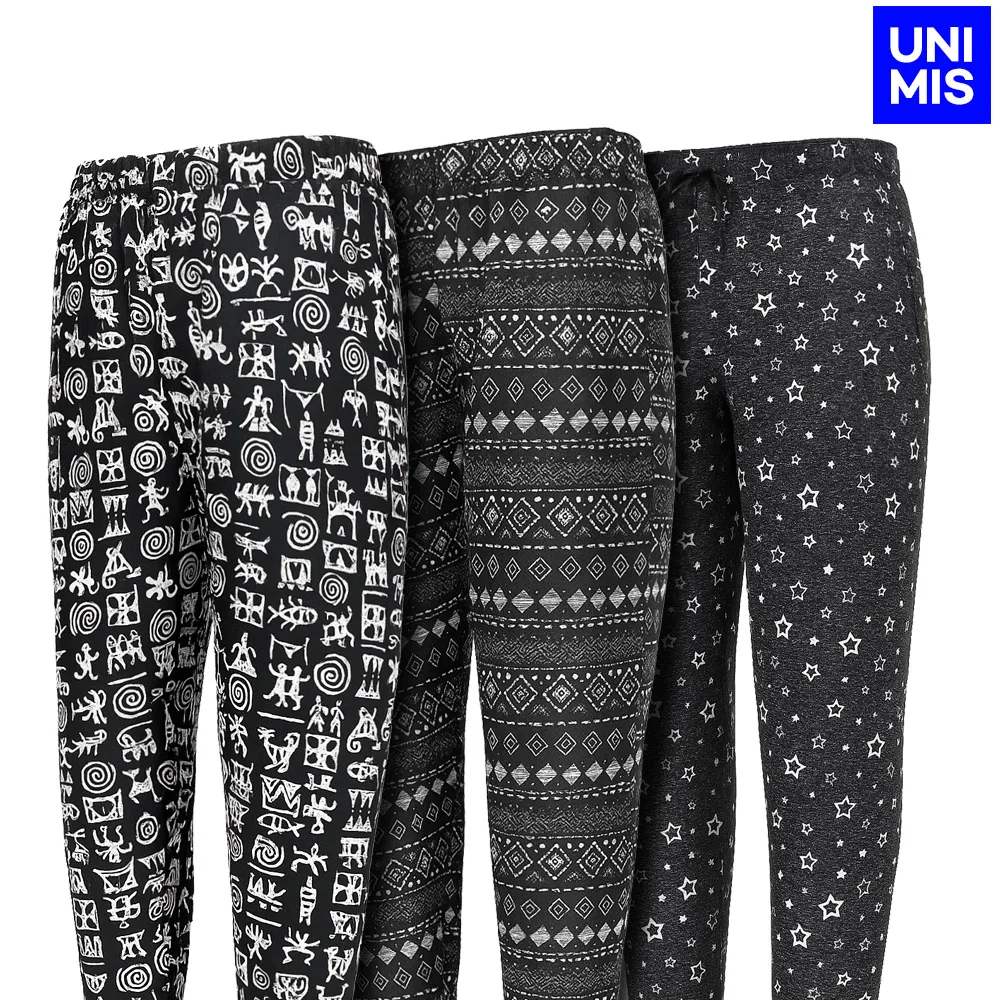[UNIMIS] UNIMIS Men's Summer Cooling Zipper Pants Black-and-White Pattern