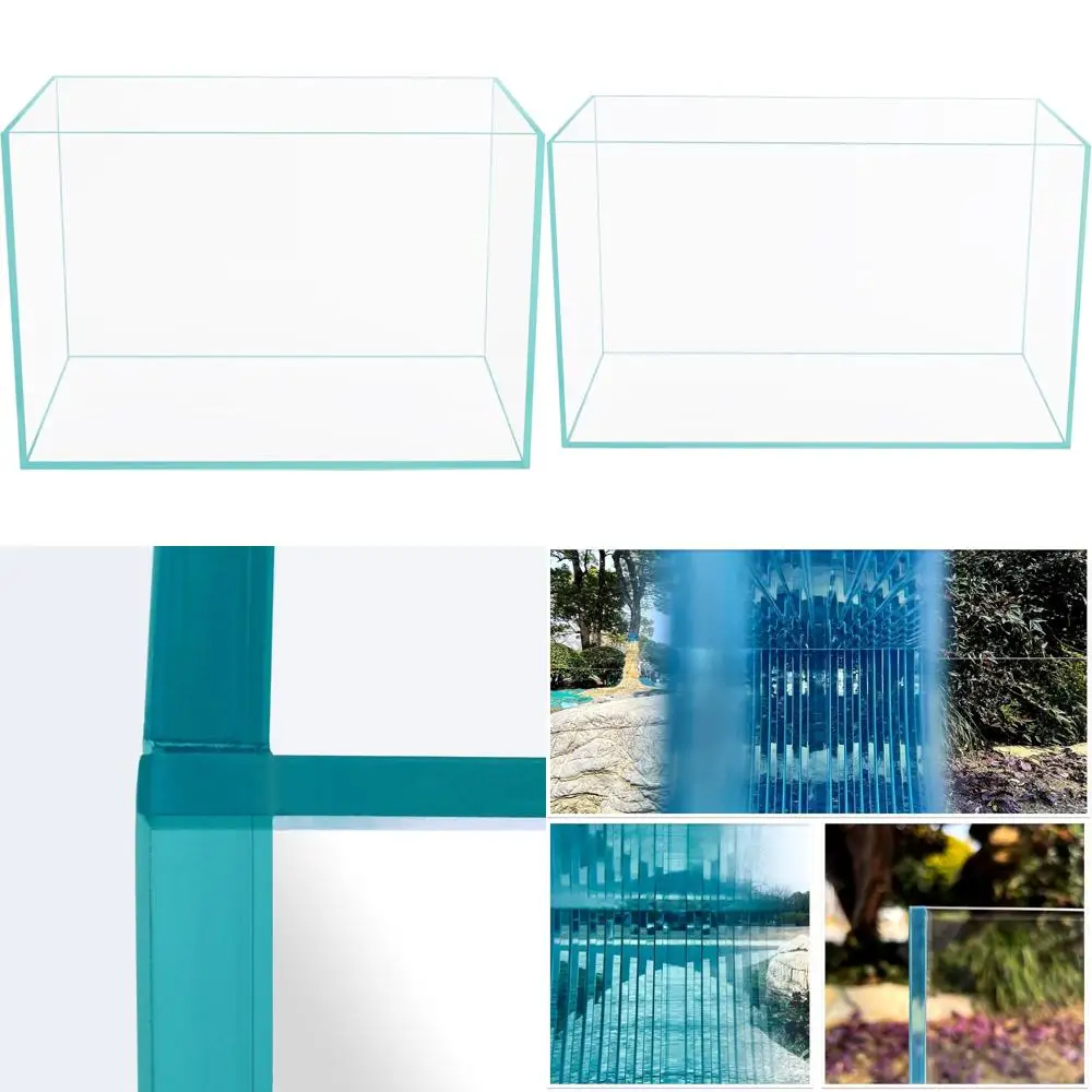 

Ultra Clear Edgeless Low-Iron Glass Cube Aquarium - 9.6 Gallons, Dimensions 17.72x10.63x11.81 inches (45x27x30 cm), 6mm Thick wi