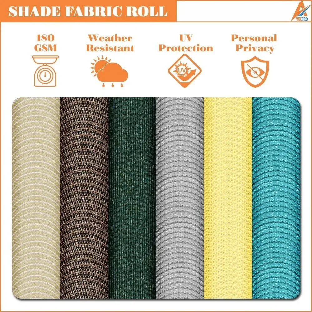 Beige Outdoor Sun Shade Roll for Patio, Backyard, and Greenhouse Protection