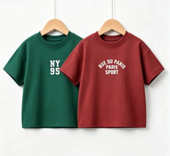 Kids Double Sided Printed Cotton T Shirt Boys Girls Summer Casual Basic Tee Soft Short Sleeve Top With Various Cute Print Tees