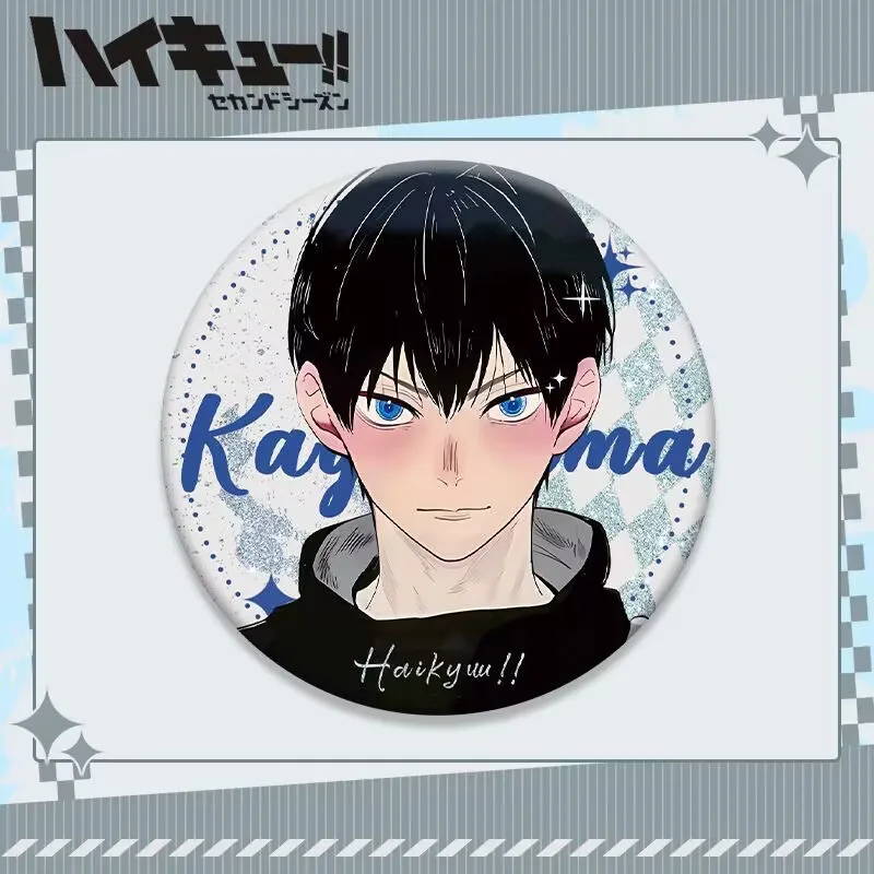 새로운 "하이큐!!" 애니메이션 관련 58cm 브로치 및 배지: "Sakayama Gru, Kikawa Tetsu, Hara Kuro, Hyuga Shoyo