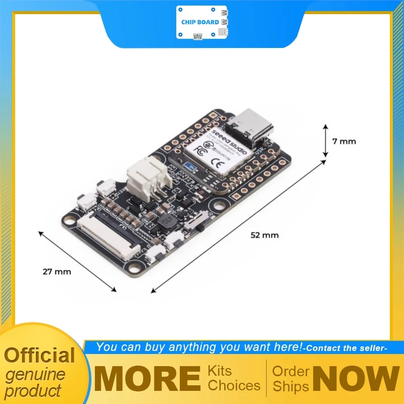 Seeedstudio XIAO ePaper nRF52840 EN05 board, NFC driver, 24-pin display, sensor IO, BAT switch
