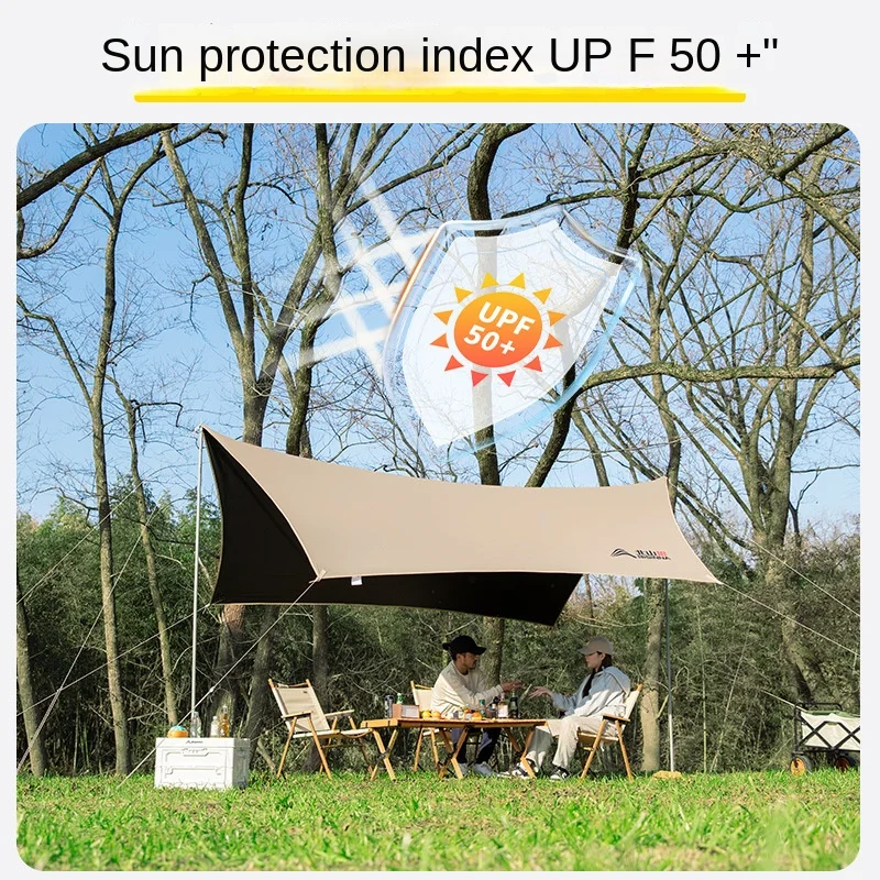 

Camping Picnic Vinyl Canopy Tent Outdoor Windproof Shade Sun Protection Rain Hexagonal Field Sunshade