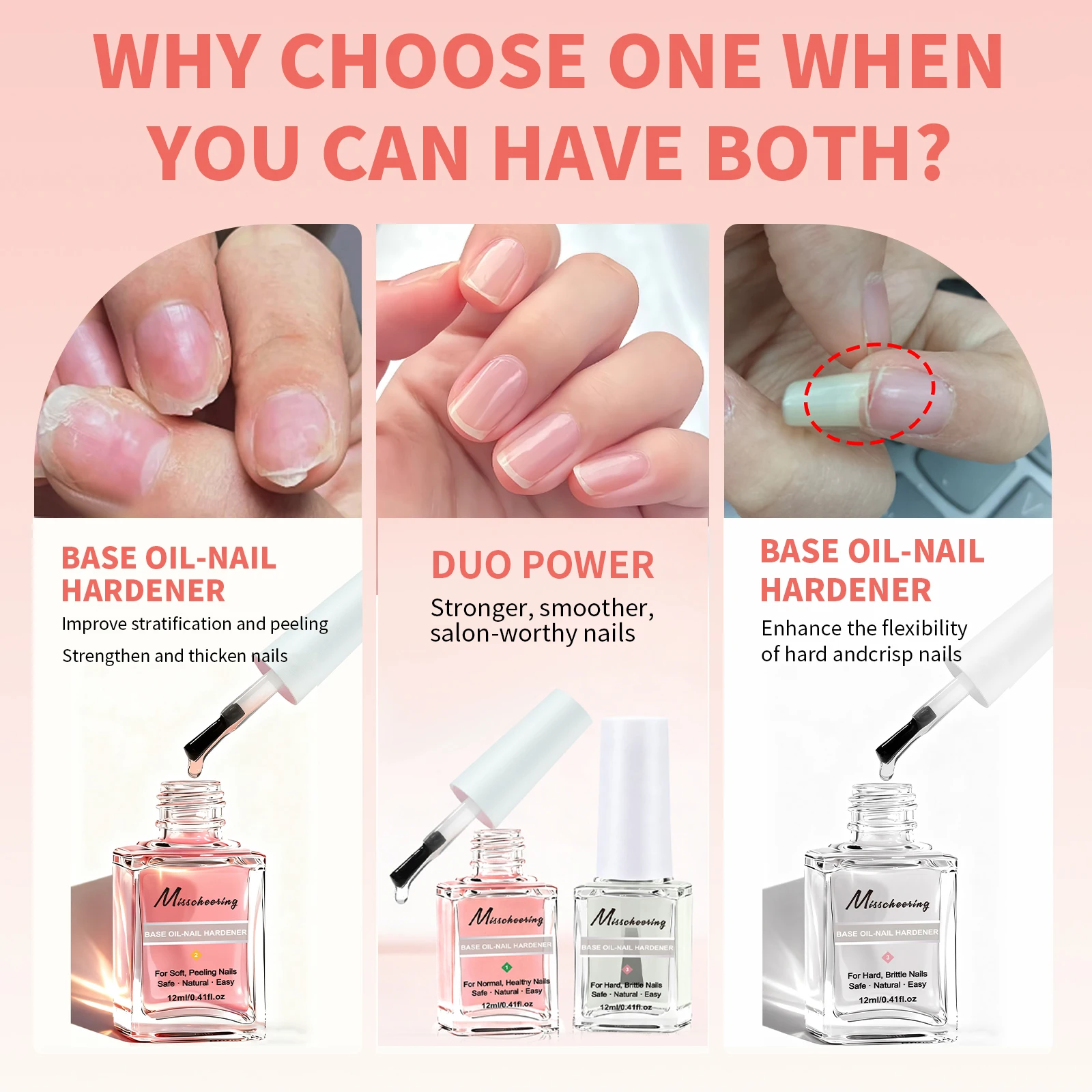 2 szt. Zestaw wzmacniający paznokcie Głęboko nawilża i rozjaśnia paznokcie, używany do naprawy zniszczonych, popękanych, złamanych paznokci, utrzymując ich zdrowie