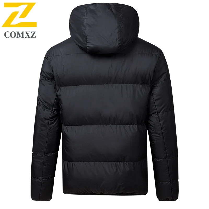 -16℃ Winter Warm Jacket Mens 2025 New Brand Solid Color Thick Down Cotton Padding Coat Brand Outdoor Snow Very Cold Hooded Parka
