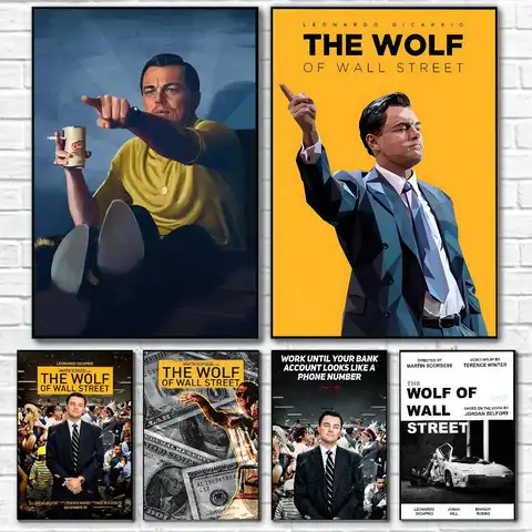 Affiche t-le loup de Wall Street, peinture sur toile avec imprimés, décoration de maison, chambre à coucher, salon, cadeau