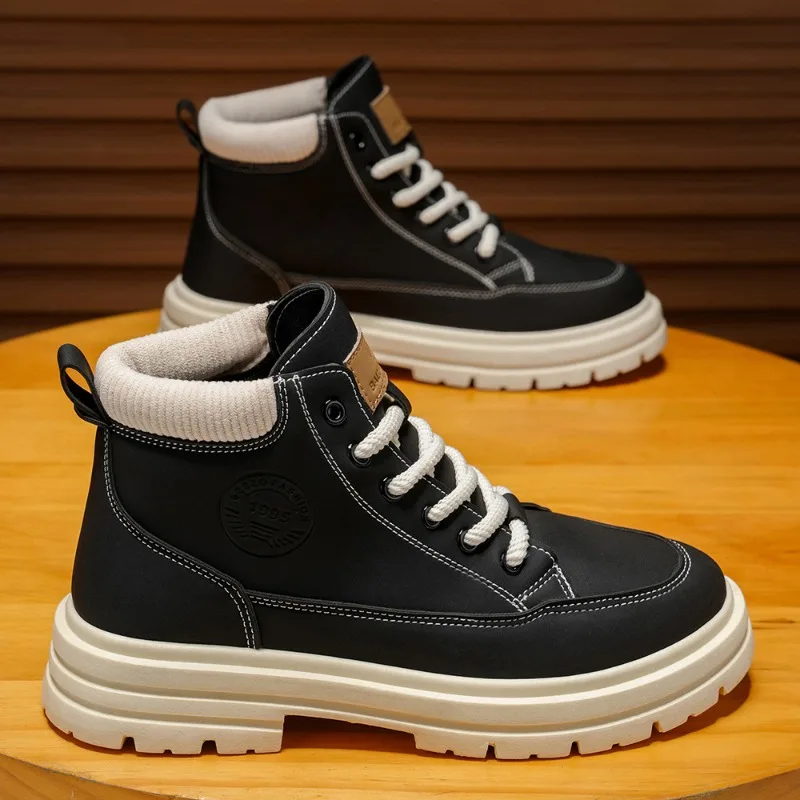 Hot Sale Men New High Top Work Boots Large Size 37-48 Men Casual Ankle Boots Male Non Slip Wear-resistant Sneakers Botas Hombre