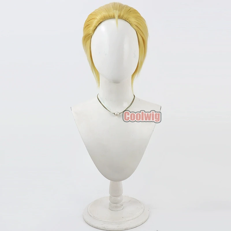 Coolwig Synthetic Hair Char Aznable Cosplay Wigs Mobile Suit Gundam Char Aznable 30cm Short Straight Blonde Wig Heat Resistant