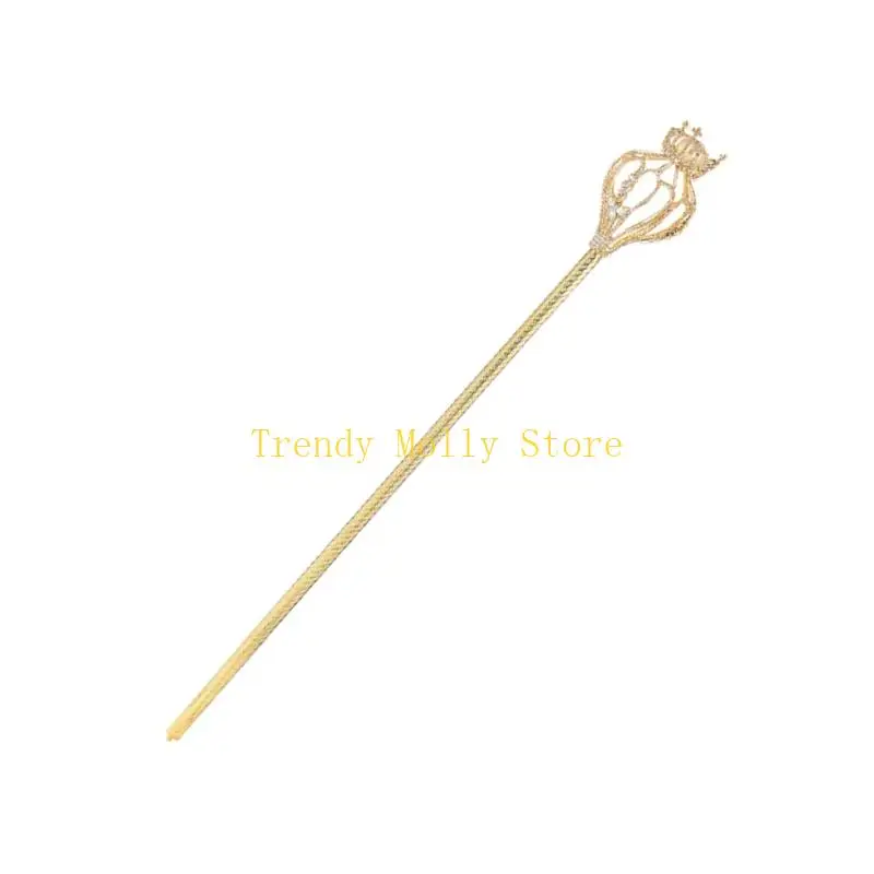 N5KB 역할 놀이 댄스 공연을위한 우아한 구리 요정 지팡이 소품 어린이 놀이 실용적인 건설