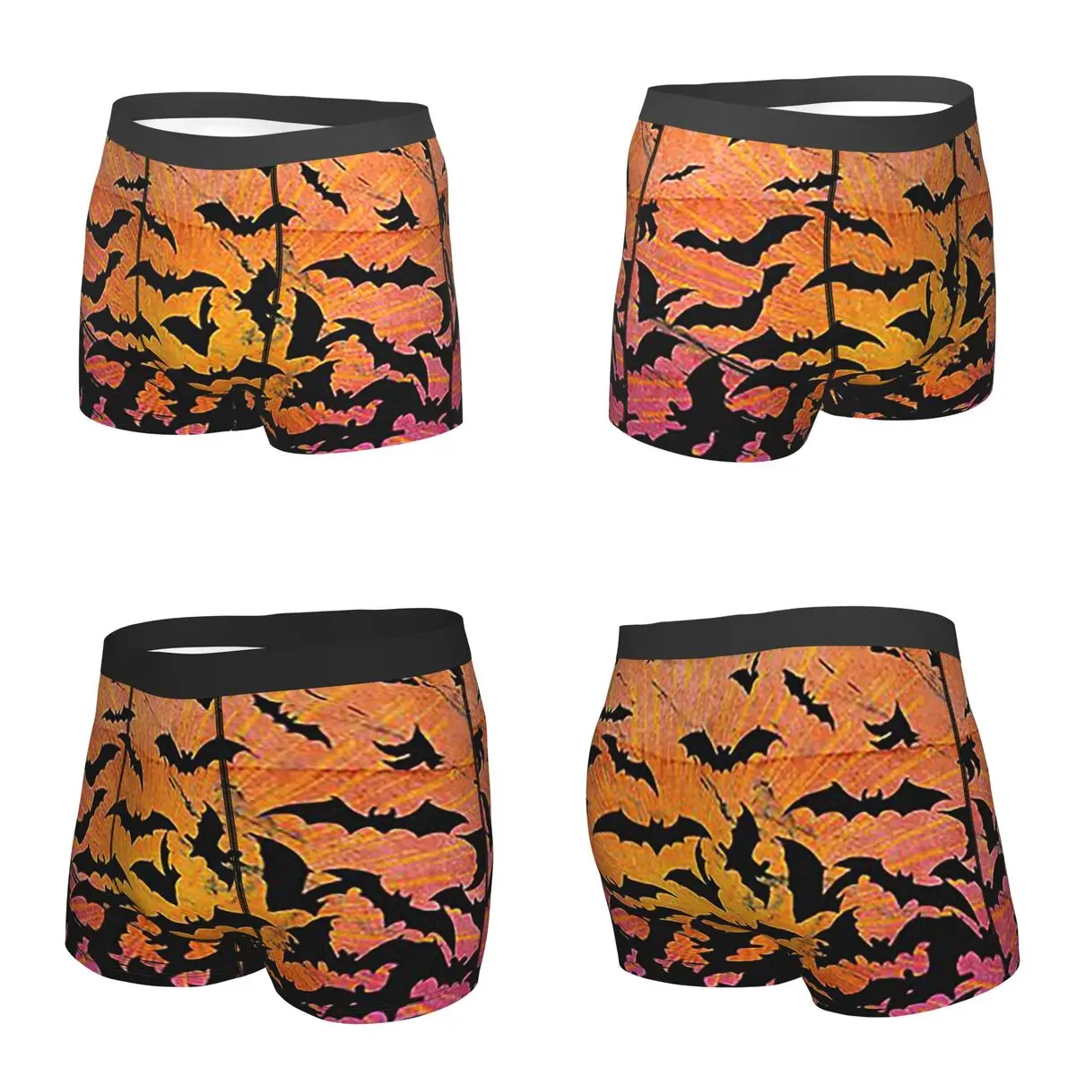 ボクサーパンツショーツフライングバットシルエットパンティー男性快適な下着オム男のボーイフレンドギフト