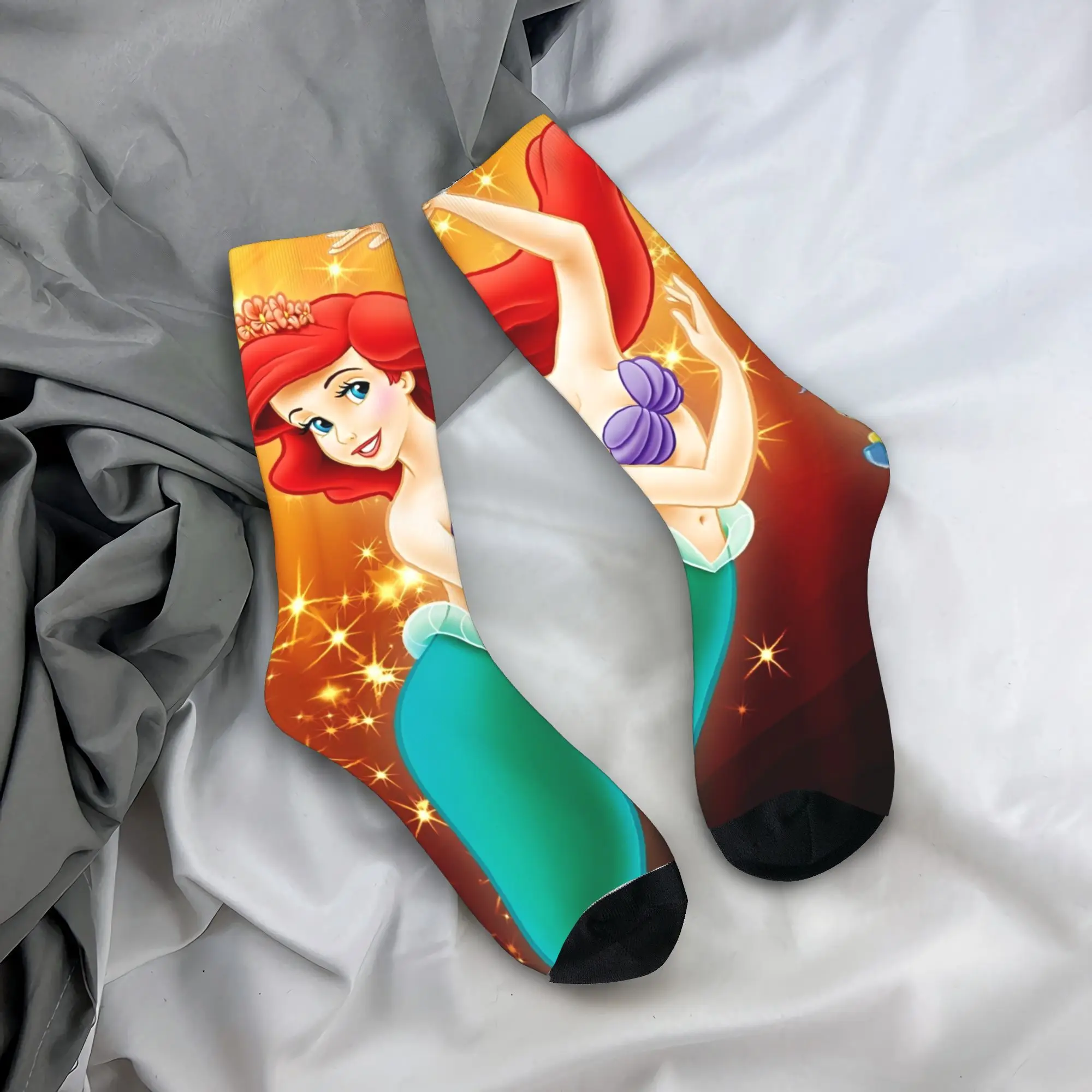 

The Little Mermaid Cartoon Stockings Design Gothic Socks Autumn Non Slip Socks Men Skateboard Warm Soft Socks