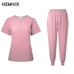 Casual and Comfortable Two-piece Set Stretch Quick-drying Medical Work Clothes Pet Hospital Short-sleeved Trousers Suit