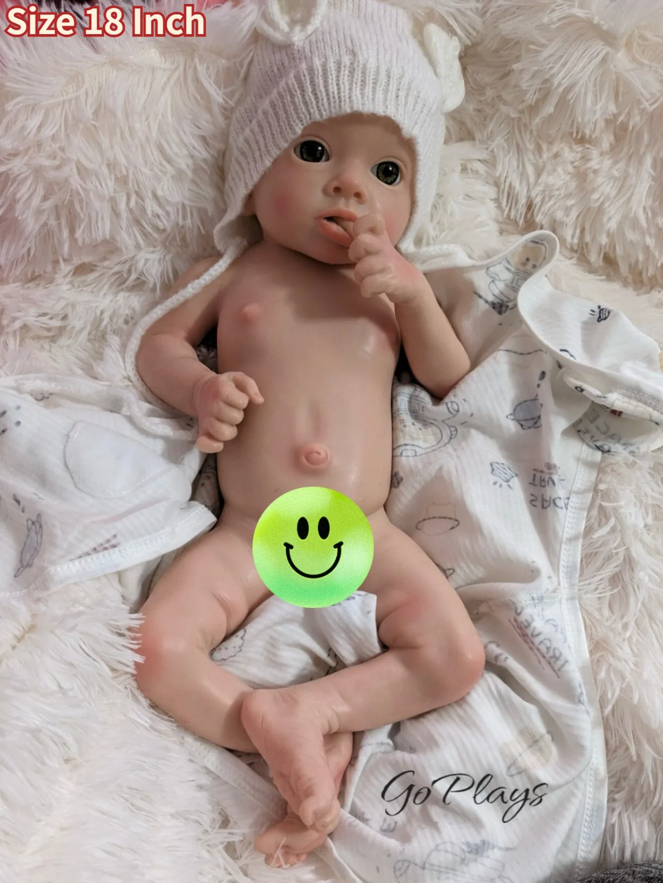 Muñeca realista de 18 pulgadas para recién nacido, bebé Reborn de silicona sólida para niña, regalos de cumpleaños, 1 ud.