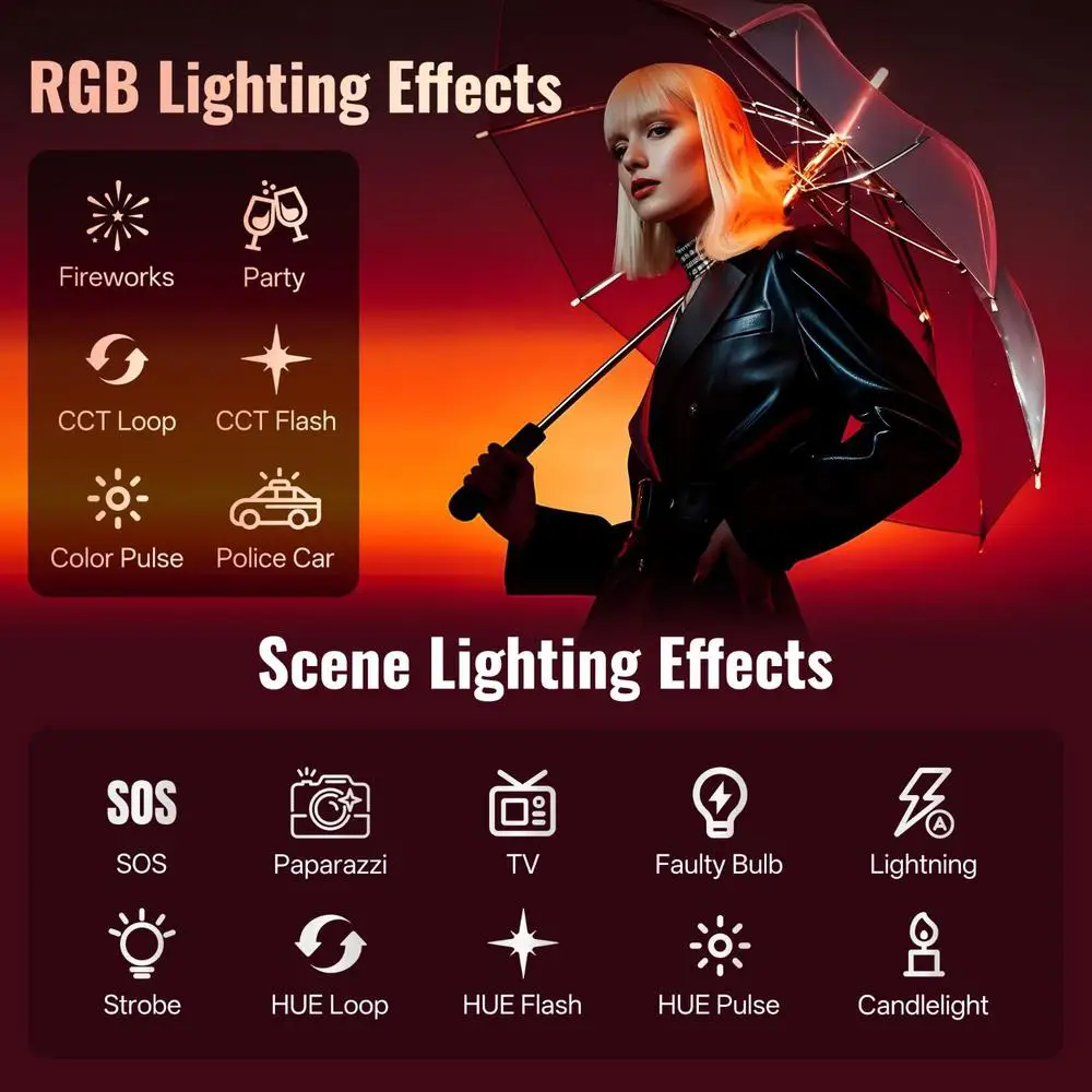 ZHIYUN MOLUS X100 RGB Luz LED Control por aplicación batería de 2550mAh iluminación de fotografía portátil para estudio Vlog tiro al aire libre