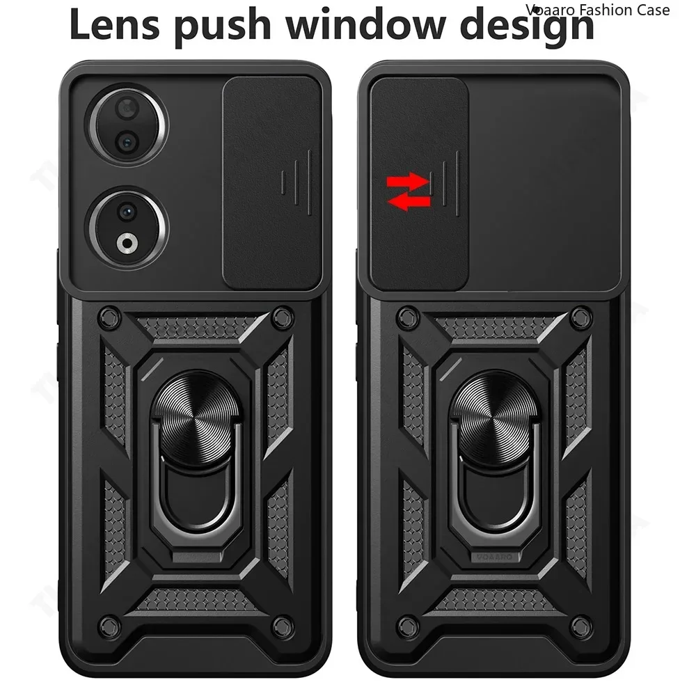 Slide Lens Camera Protection Funda for Honor X7B Case for Honor X7B Armor Case Magnetic Ring Stand Holder Cover Shockproof Capa