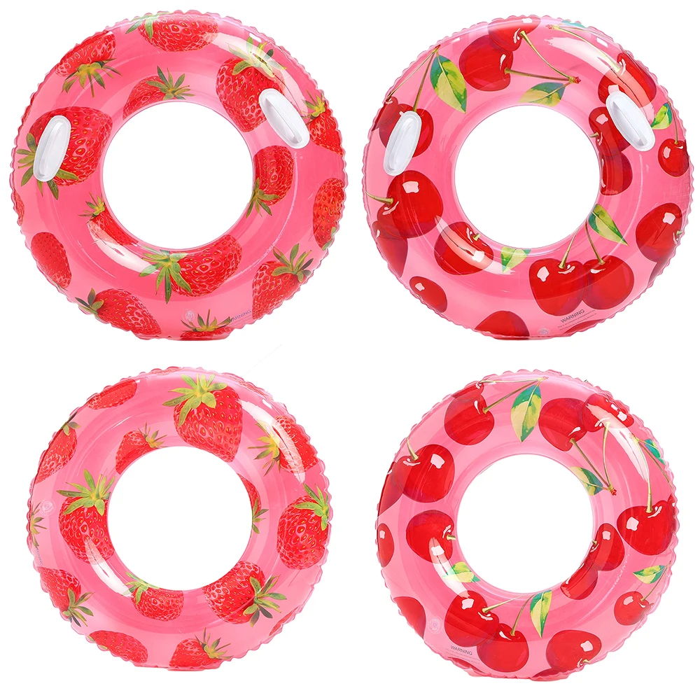 Strawberry Cherry Swim Ring Inflatable Pool Float Swim Tube Adult Swimming Circle Swim Accessory For Water Sports Beach Vacation