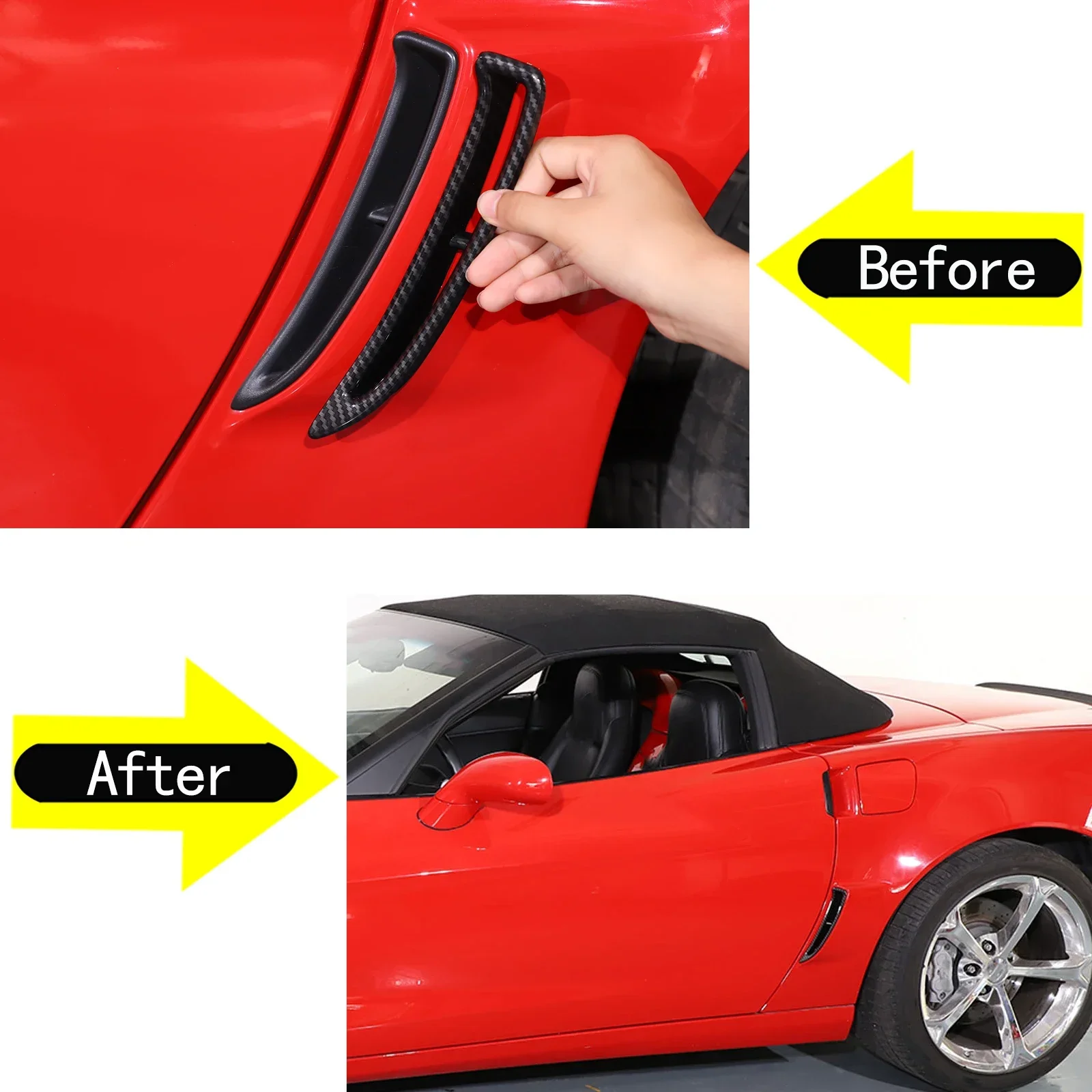 

Для Chevrolet Corvette C6 2005-2013 ABS углеродное волокно заднее боковое крыло воздухозаборник декоративная рамка автомобильные аксессуары