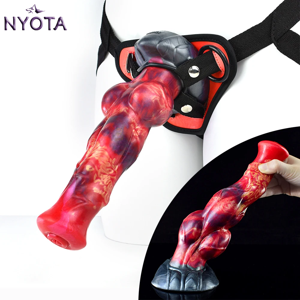 

NYOTA Realistic Cock Wolf Dildos Wearable Anal Dildo Sex Toy For Women Clit Massage Silicone Sexy Penis Butt Plug Adult Supplies