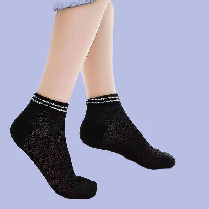 5/10 Pairs 2024 New Mesh Girls Primary and Secondary School Students Sports Socks Children's Socks Summer Hollow Boys Thin Socks