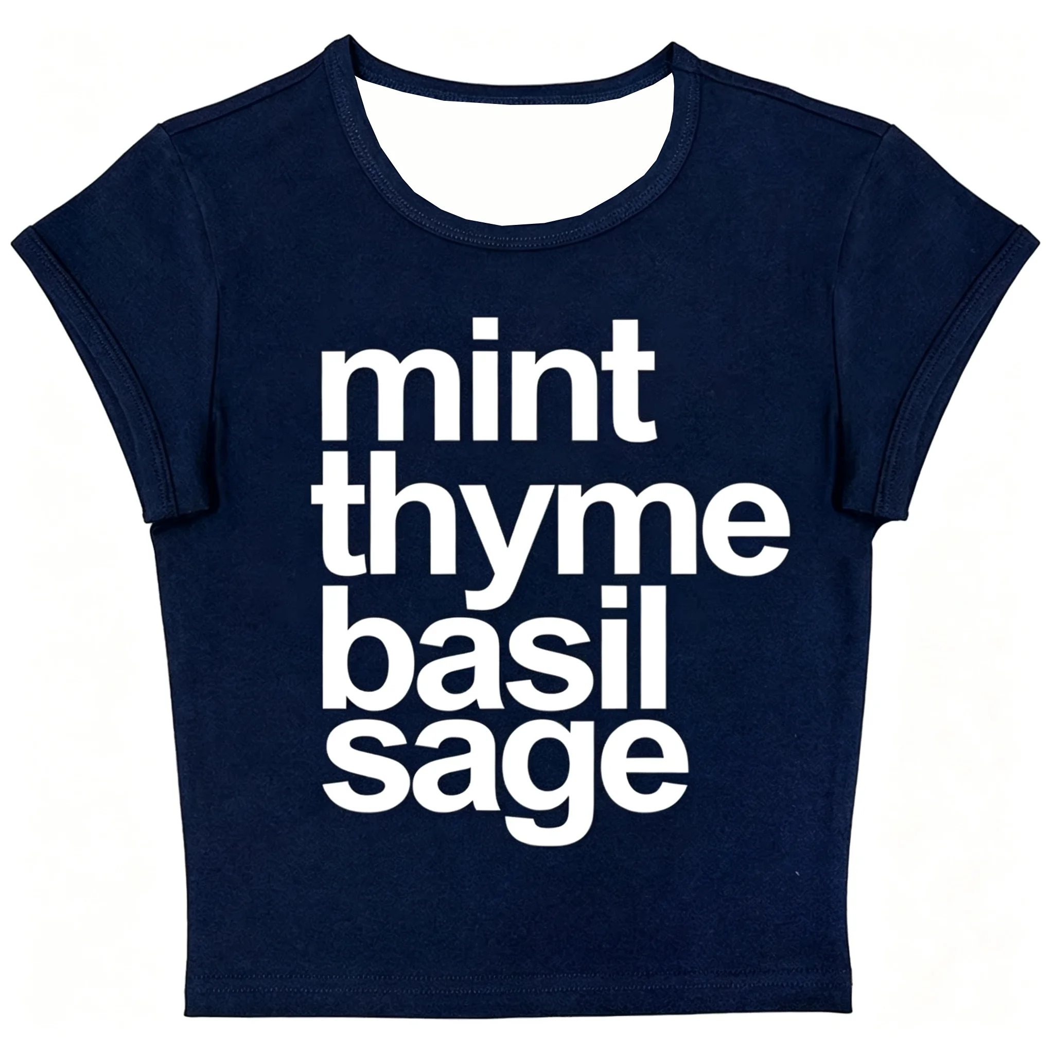 Damen-Sommer-T-Shirt mit minimalistischem Buchstaben-Print und kurzen Ärmeln für Harajuku Y2K Coquette Daily Fresh Cute Fashion Casual Wear – Detail 11