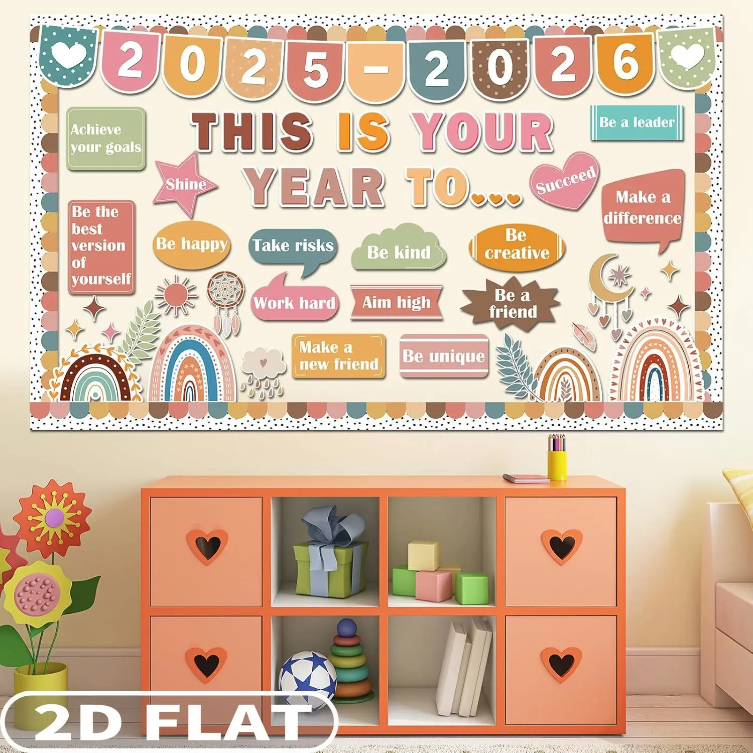 1 قطعة 2D FLAT هذا هو لافتة الفصول الدراسية للوحة الإعلانات الخاصة بك ، فتحات تأكيد إيجابية تحفيزية لديكور معلق على الحائط #5