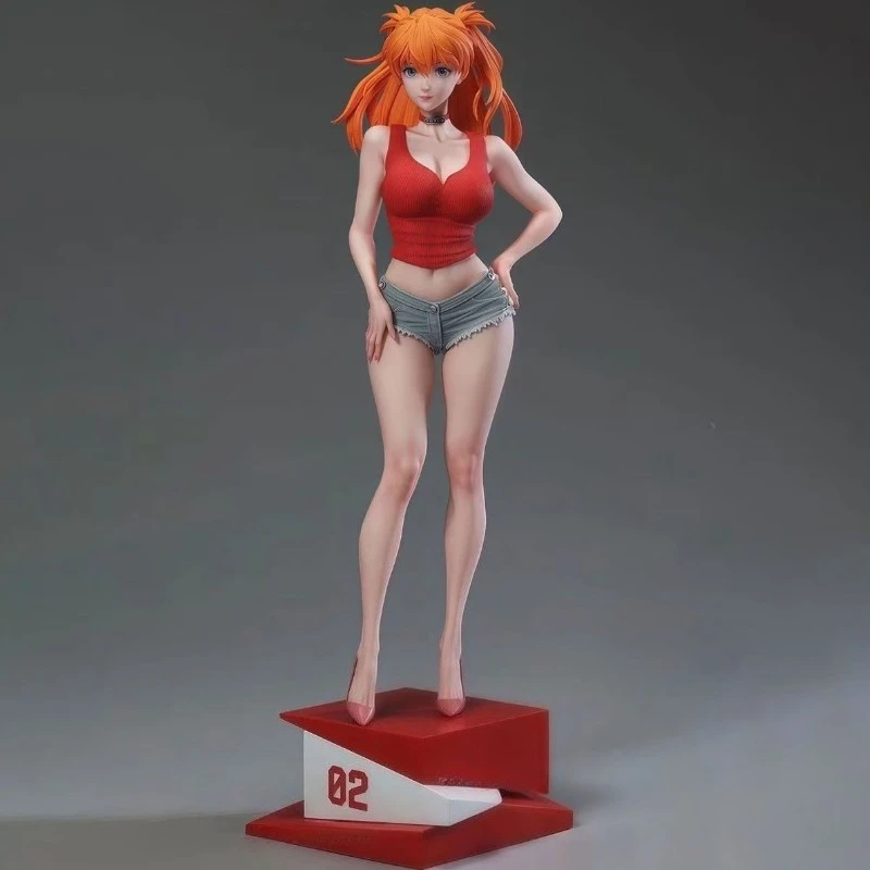 

cartoon puppet sexy Summer Girlfriend Asuka standing posture Anime around animation figure gift toy chassis model ornament