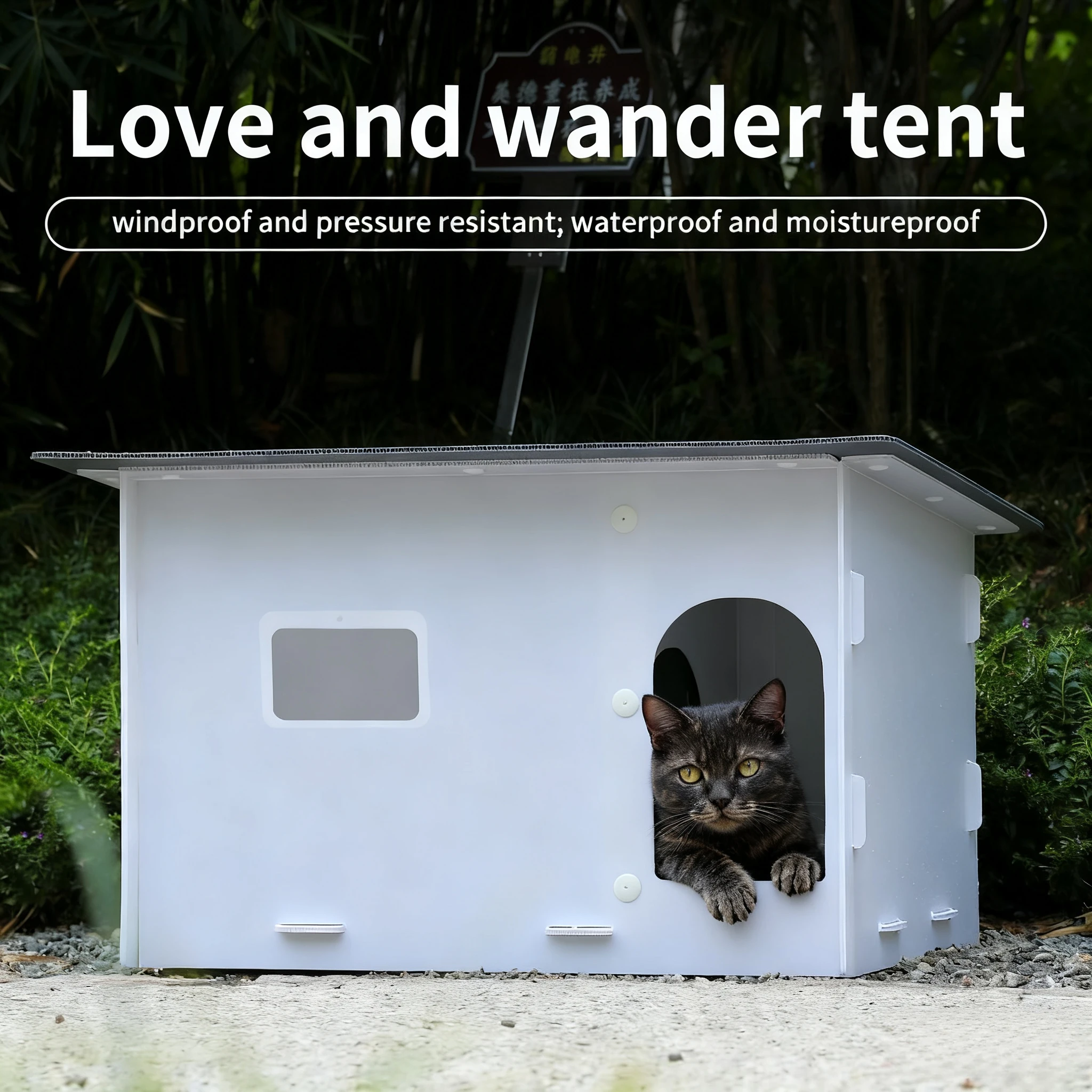 

1pc Outdoor Shelter for Stray Cats, Windproof and Rainproof, Warm Pet Bed, Suitable for Year-Round Use,Warm and Cold-Resistant