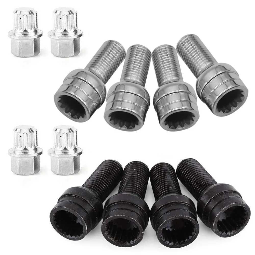 4pcs Wheel Bolts M14*1.5 Anti-theft Wheel Screw Bolt Lock Nut Key Adapter For VW Golf Jetta Passat Audi A4 A6 A8 TT Auto Parts