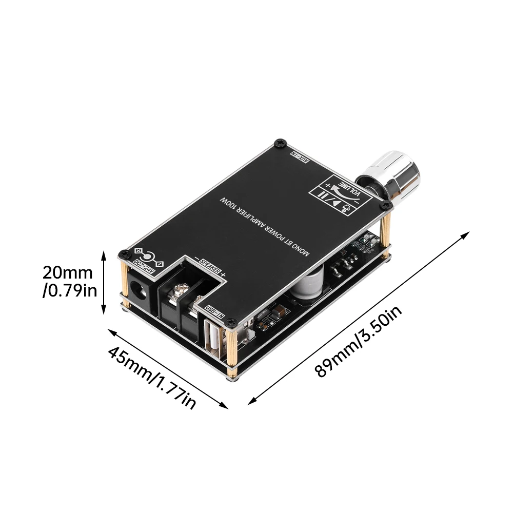 ZK-1001B Mono 100W Bluetooth Audio Amplifier Board TPA3116 TPA3116D2 Sound Amplifier Module Class D AMP Module TWS